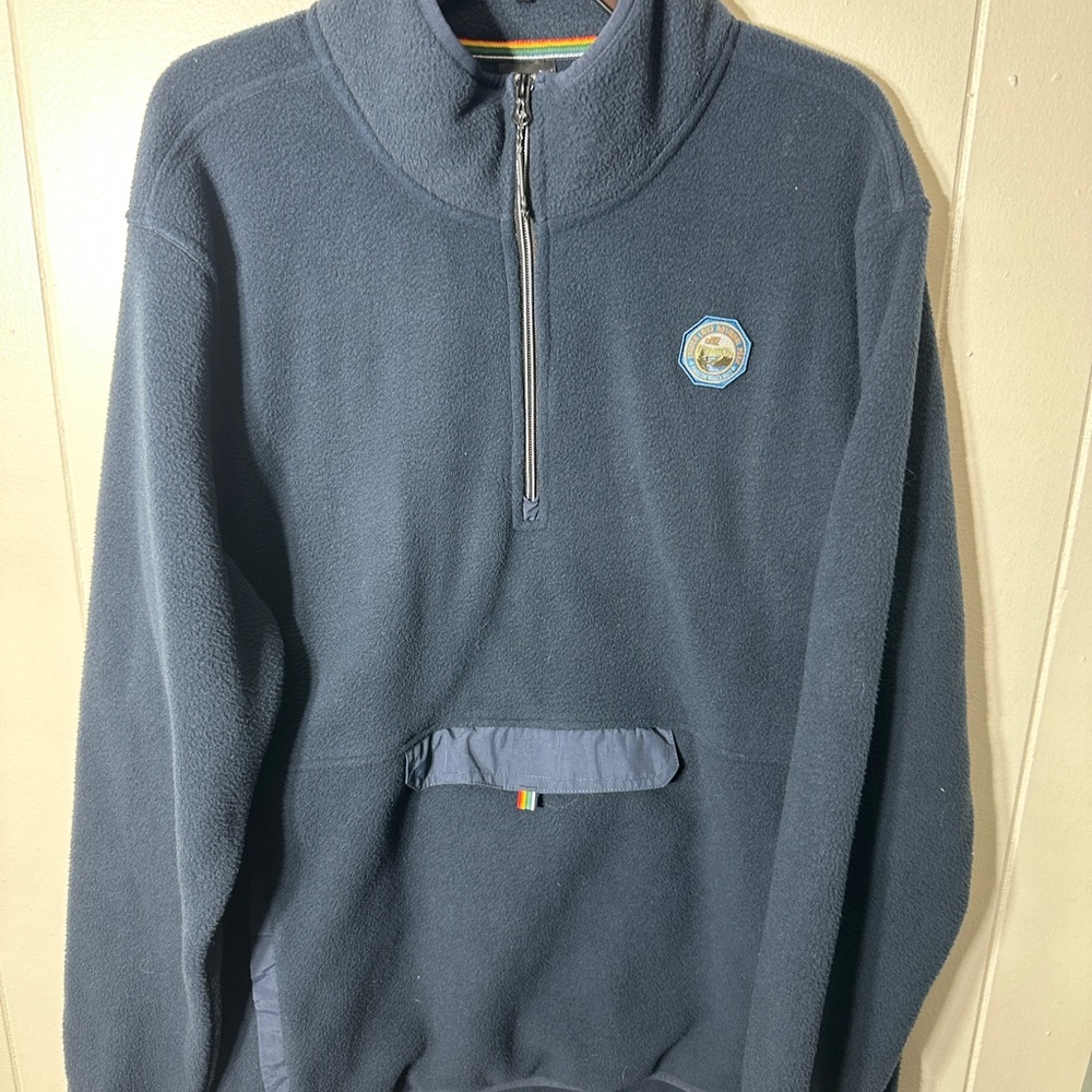 Hurley x Pendleton Sweater Men XL Blue Fleece Mock  1/2 Zip Crater Lake Park